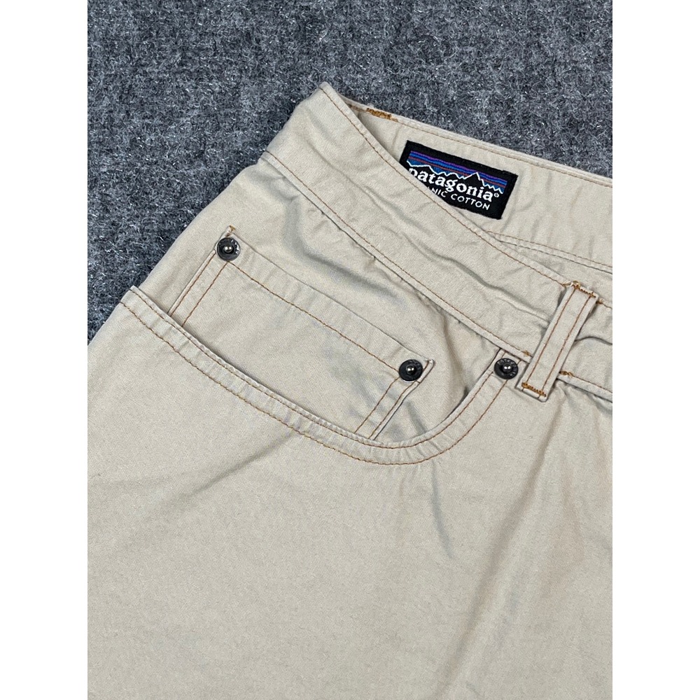 Patagonia Organic Cotton Canvas Mens Shorts Beige Outdoor Casual Size 35